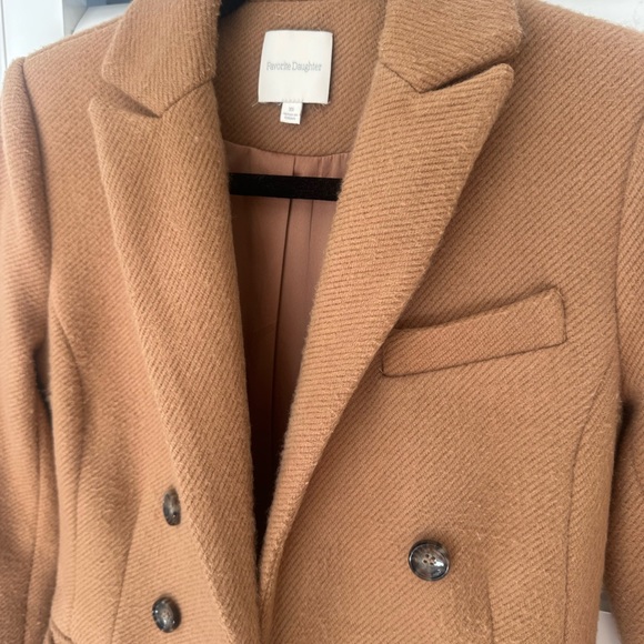Favorite Daughter Tan Double-Breasted Trench Coat
